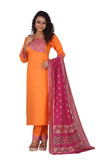 Women Cotton Kurta Set with Dupatta | Pure Cotton