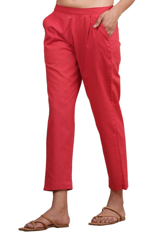 Jakpacks Cotton Ankle Fit Trouser Pants for Women