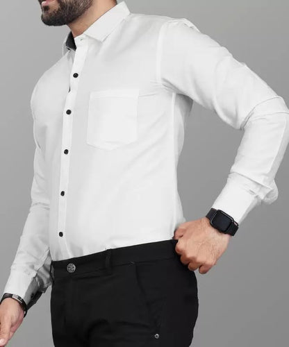 Tee Projekt Shirt for men Cotton Spread Collar Long Sleeve