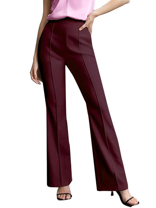 SIRIL Women's Regular Fit Mid Rise Trouser