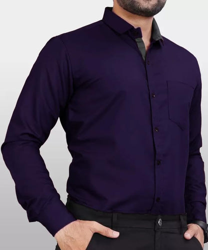 Tee Projekt Shirt for men Cotton Spread Collar Long Sleeve