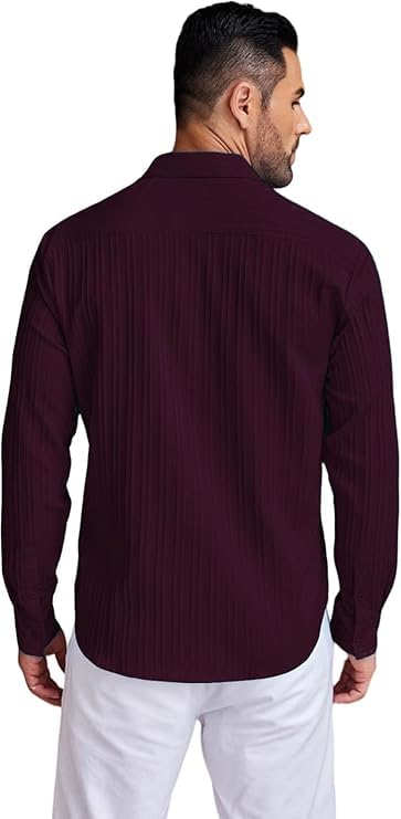DEELMO Men's Casual Button Down Shirts Long Sleeve