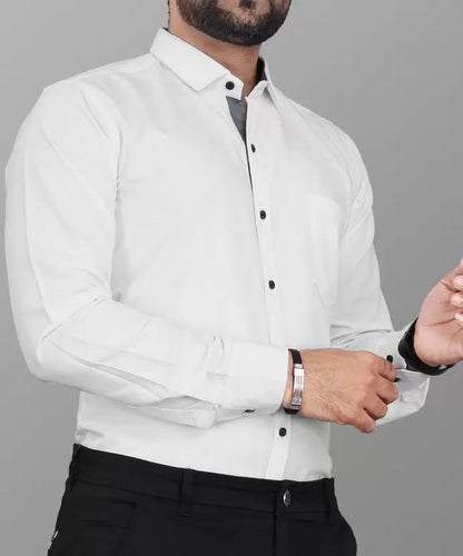 Tee Projekt Shirt for men Cotton Spread Collar Long Sleeve