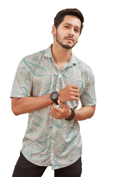 MART Men's Printed Lycra Half Sleeve Shirt Fashionable