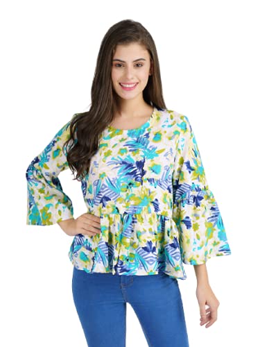 PAANAKIN Women's Cotton Floral Print Regular Wear Top