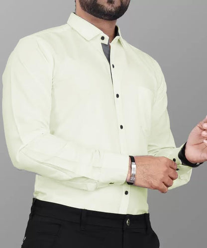 Tee Projekt Shirt for men Cotton Spread Collar Long Sleeve