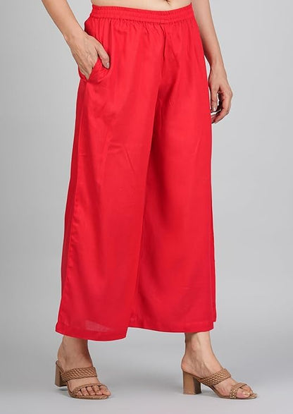 Ammviyush Women's Black Cotton Palazzo Pants