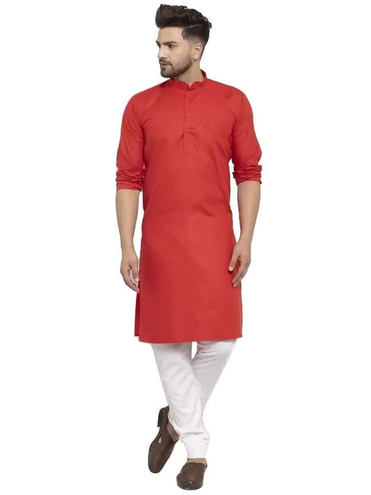 Luxrio Kurta for Men Cotton Blend Long Solid Straight Fit