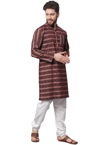 Enchanted Drapes Striped Violet Printed Long Kurta