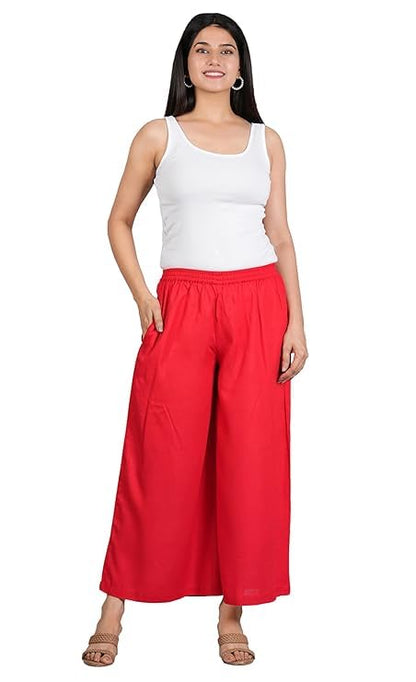 Ammviyush Women's Black Cotton Palazzo Pants