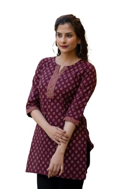 ALENJAN Floral Print Rayon Kurta for Women