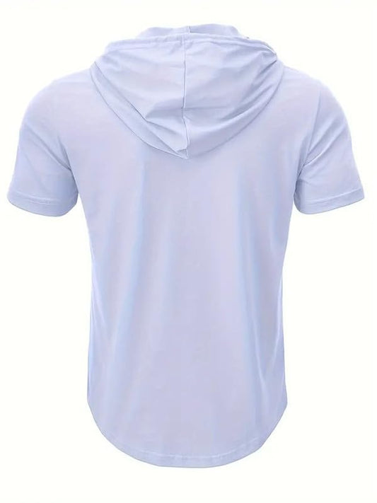LLL FASHION Men's Slim-Fit Stretch Hooded Henley