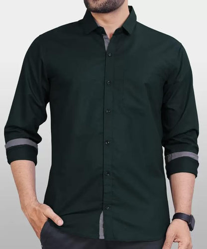 Tee Projekt Shirt for men Cotton Spread Collar Long Sleeve