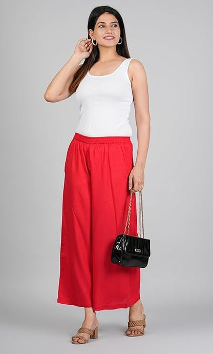 Ammviyush Women's Black Cotton Palazzo Pants
