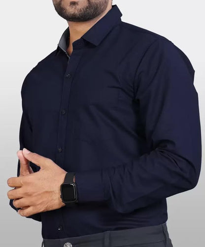 Tee Projekt Shirt for men Cotton Spread Collar Long Sleeve