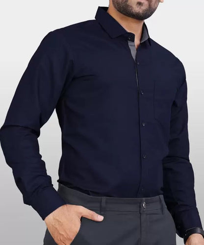Tee Projekt Shirt for men Cotton Spread Collar Long Sleeve