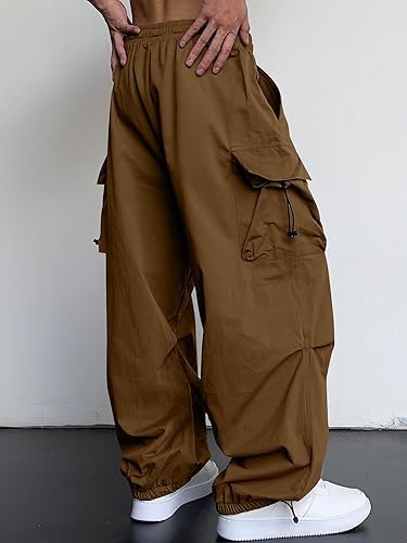 AREAL FASHION Men's Cargo parashuit Trousers