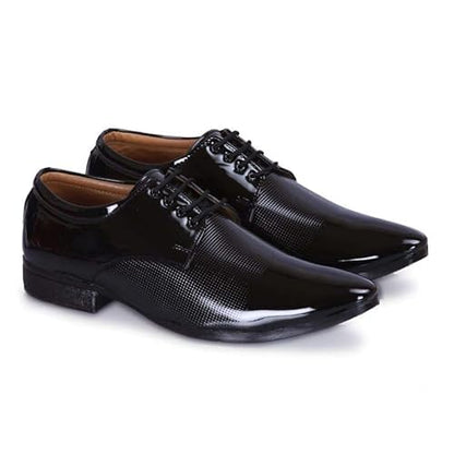DE LOYON Men's Patent Leather Derby Formal Shoes - alphahostel.in
