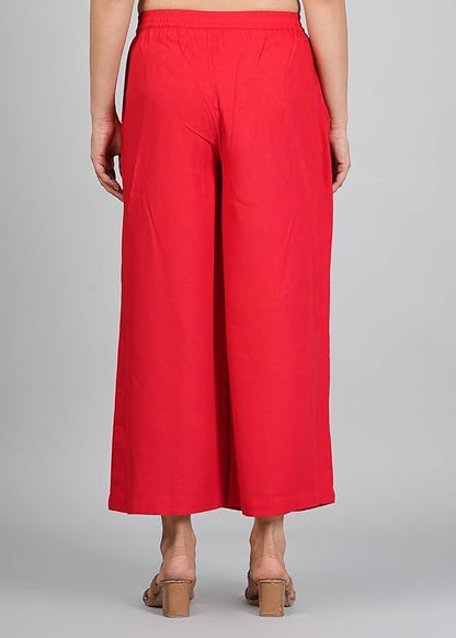 Ammviyush Women's Black Cotton Palazzo Pants
