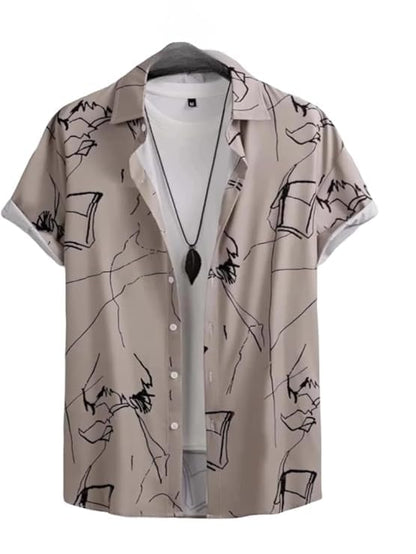 ARZ Fashion Men's Cotton Printed Regular Fit Shirt