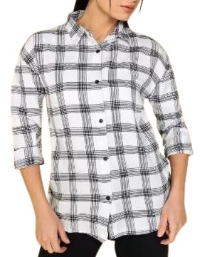 Trendy and Stylish Women Check Loose Shirt Casual