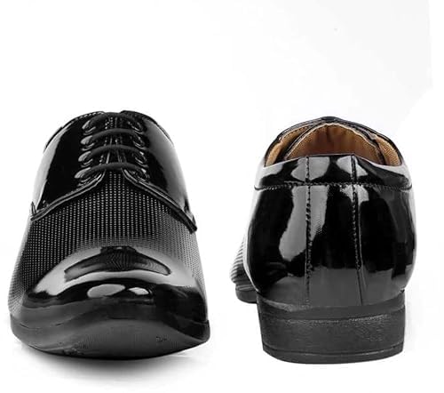 DE LOYON Men's Patent Leather Derby Formal Shoes - alphahostel.in