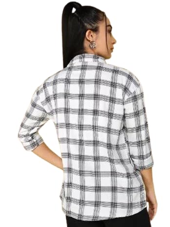 Trendy and Stylish Women Check Loose Shirt Casual
