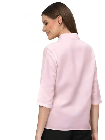 PRIASE B Women's Formal Shirt – 3/4 Sleeve Slim Fit Solid