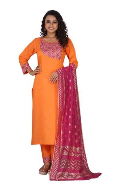 Women Cotton Kurta Set with Dupatta | Pure Cotton