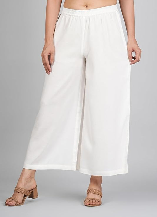 Ammviyush Women's Black Cotton Palazzo Pants