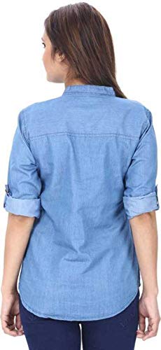 FUNDAY FASHION Women's Casual Mandarin Collar Regular Fit Shirt
