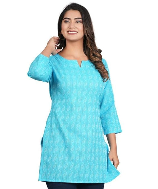 HION HILS Traditional Cotton Print Kurta Office Short Kurti