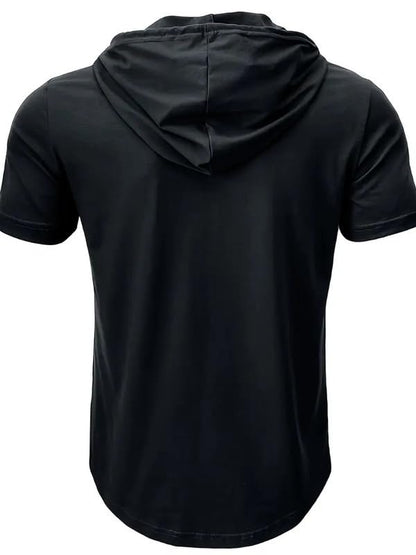 LLL FASHION Men's Slim-Fit Stretch Hooded Henley