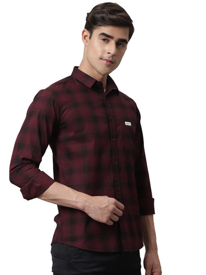 Majestic Man Cotton Checkered Slim Fit Casual Shirt