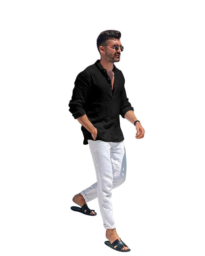 Men Solid Cotton Blend Straight Kurta Shirt Pack of 2