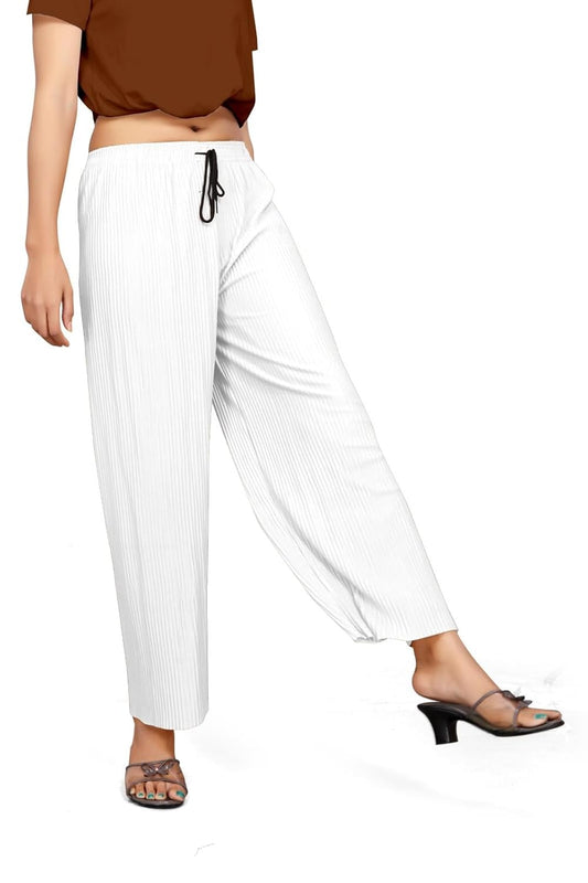 Qkenshit Women's Lycra Palazzo - Stretchable
