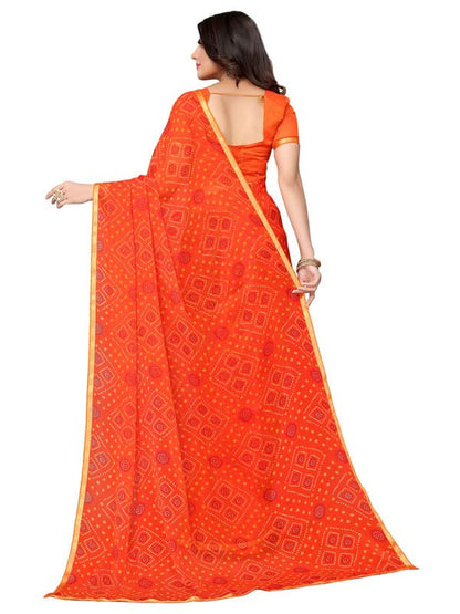 SIRIL Women's Chiffon Printed Saree with Blouse Piece