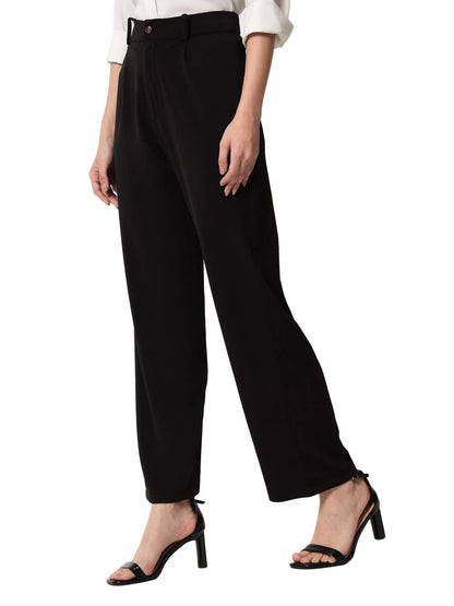 KOTTY Women's Straight Fit Mid Rise Solid Polyester