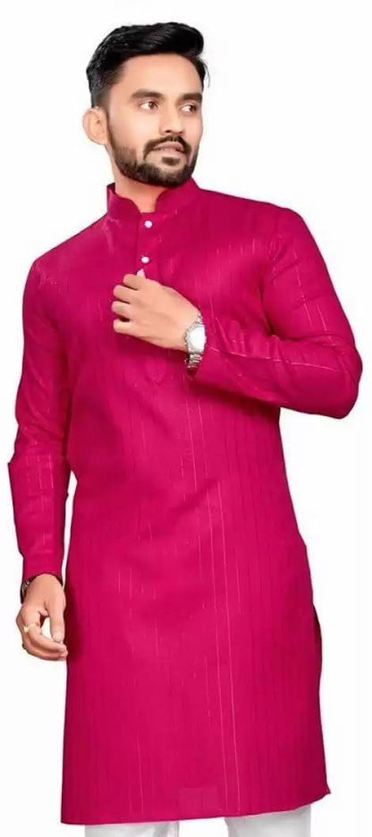 SOLOVIBES Men's Magic Cotton Solid Kurta