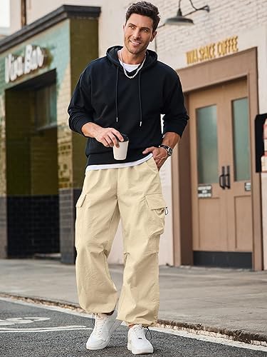 AREAL FASHION Men's Cargo parashuit Trousers