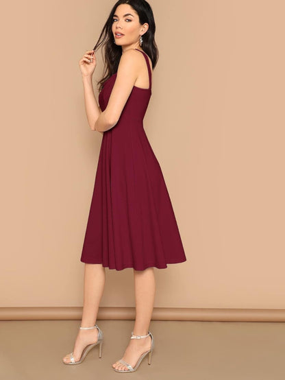 Aahwan Women's Fit And Flare Midi Dress