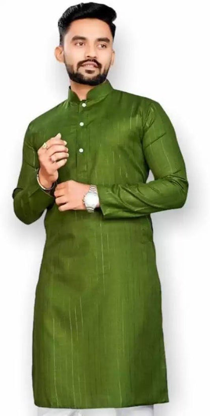 SOLOVIBES Men's Magic Cotton Solid Kurta