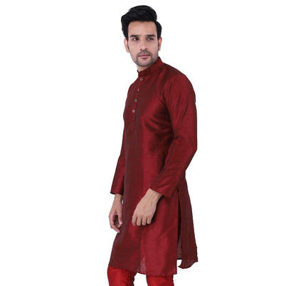 ZYMIN Men's Silk Blend Knee Length Solid Color Style