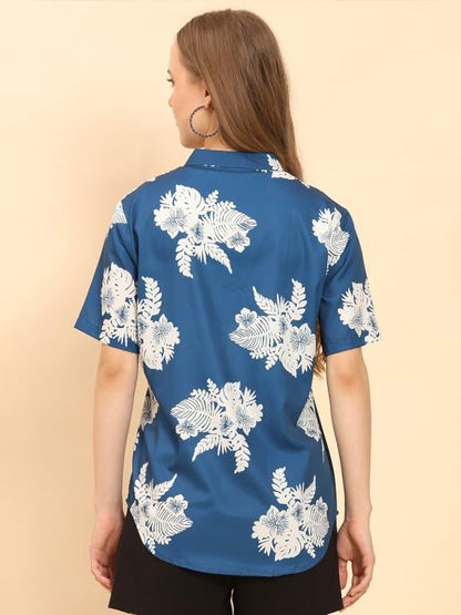 Trendy Queen Printed Straight Mandarin Neck Shirt