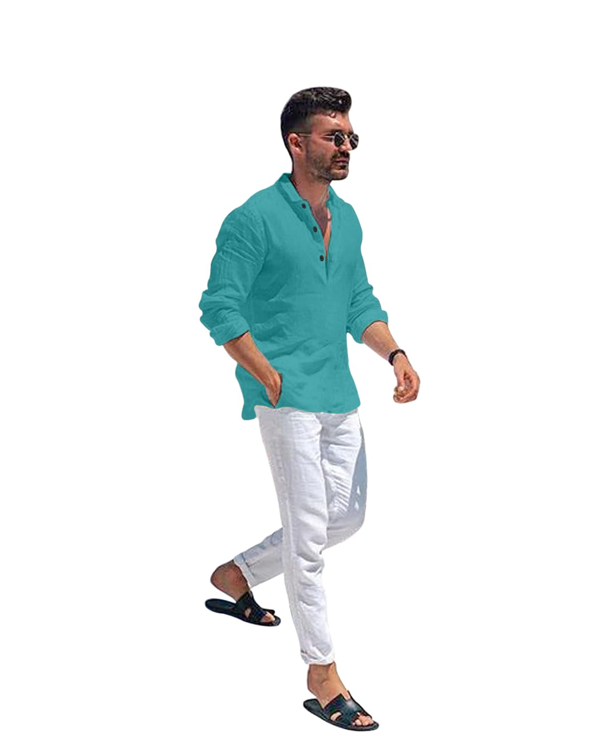 Men Solid Cotton Blend Straight Kurta Shirt Pack of 2