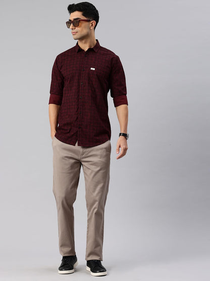 Majestic Man Cotton Checkered Slim Fit Casual Shirt