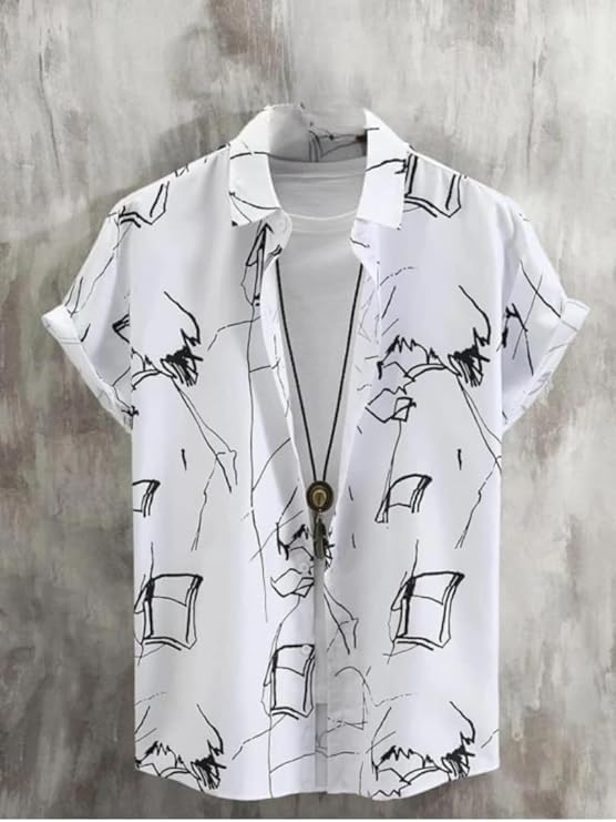 ARZ Fashion Men's Cotton Printed Regular Fit Shirt