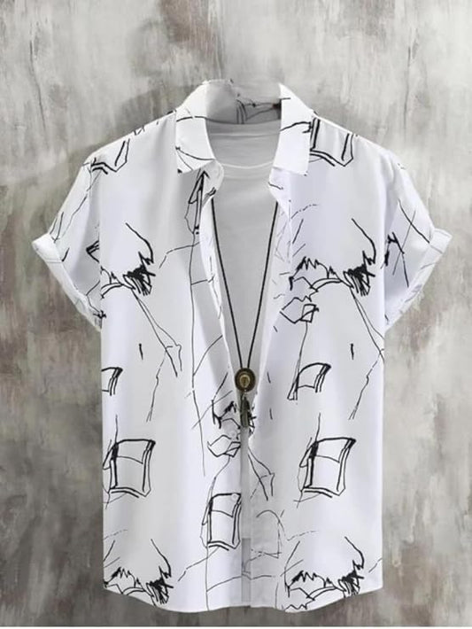 ARZ Fashion Men's Cotton Printed Regular Fit Shirt