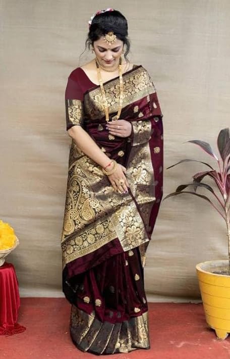Sugathari Women's Banarasi Saree Pure Kanjivaram Silk Saree