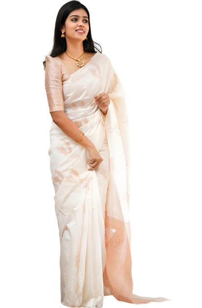 Banaras Silk Saree with Kashmiri Weaving Elegan Pallu